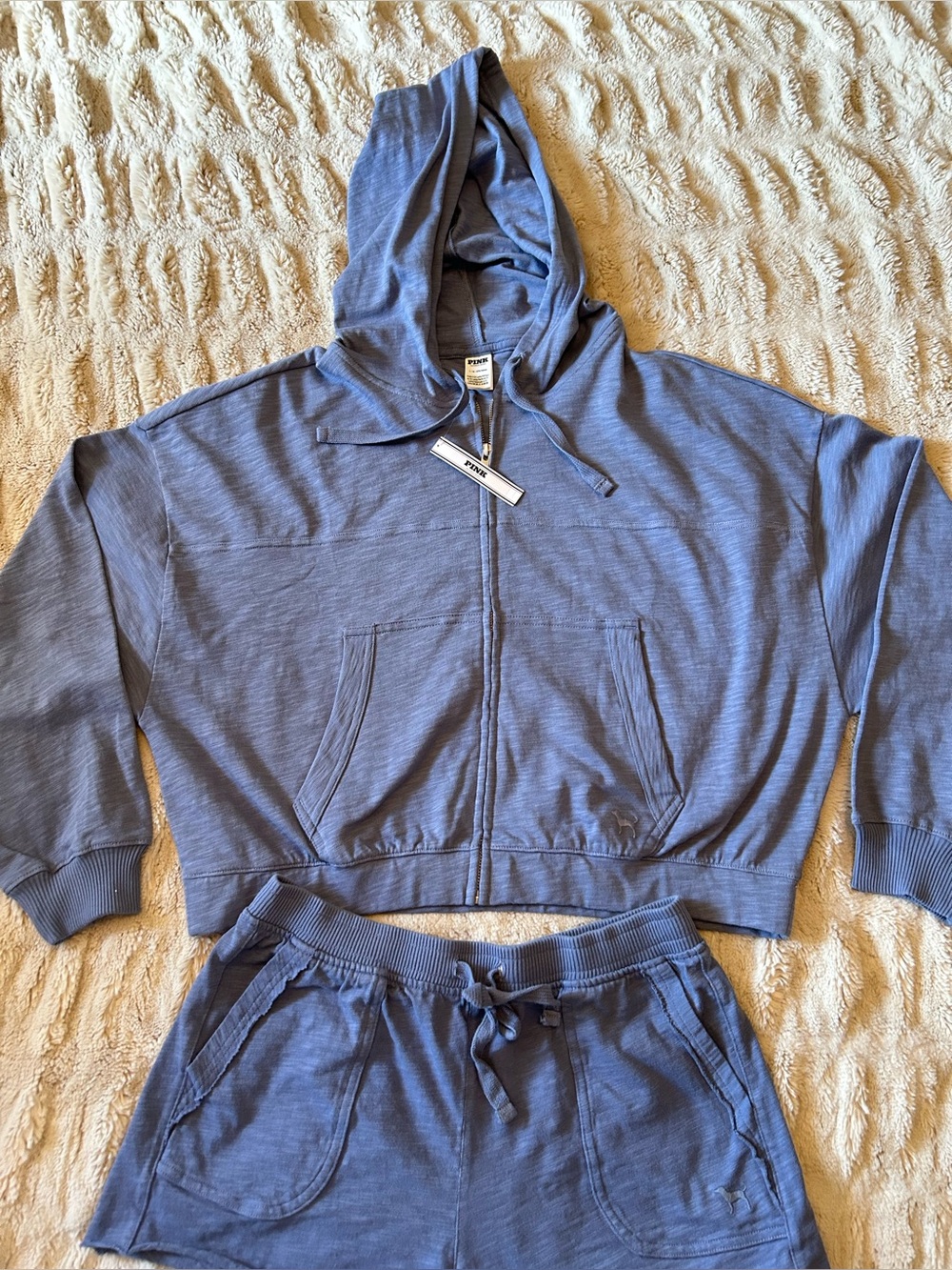 Victoria Secret Cotten Denim Sweatshirt with Free matching Shorts..
